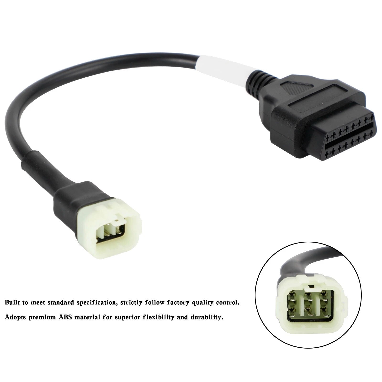 OBD2 6 Pin Diagnostic Plug Adapter for Kawasaki Motorcycle (T9)