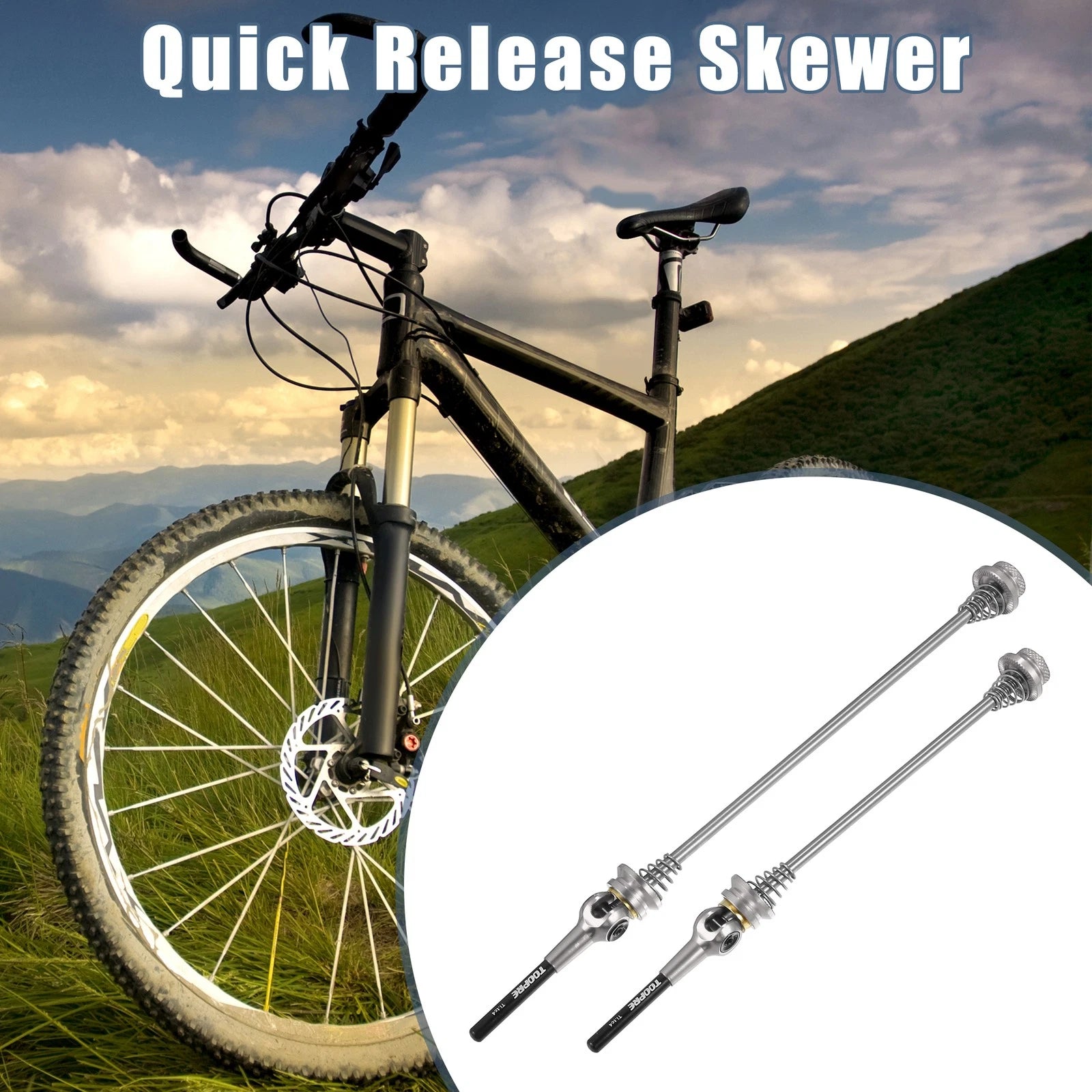 Bicycle Quick Release Axles Skewers Front Rear Titanium 140mm 180mm for
