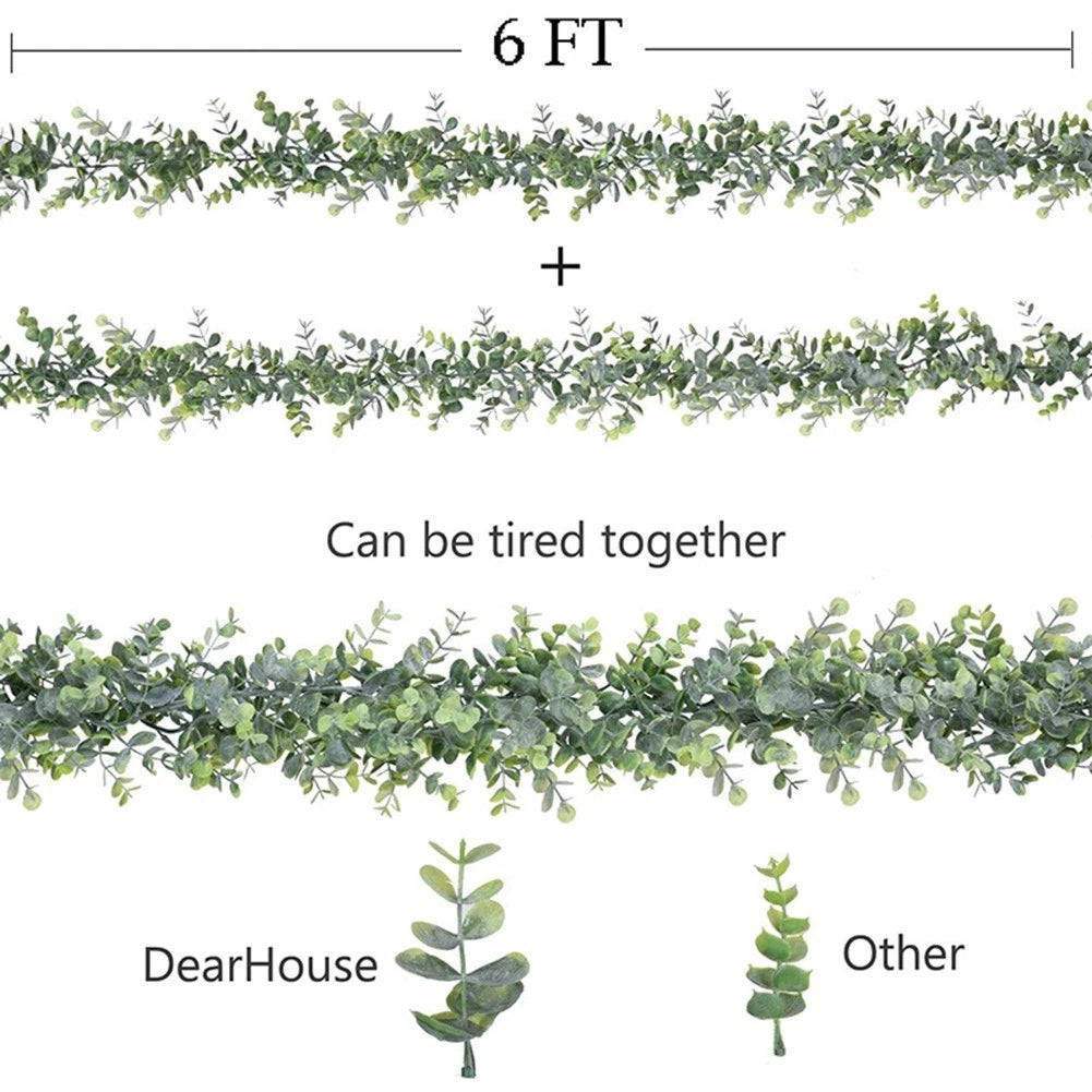 Eucalyptus Vine Greenery for Office Hanging Decor (Plastic Rattan)