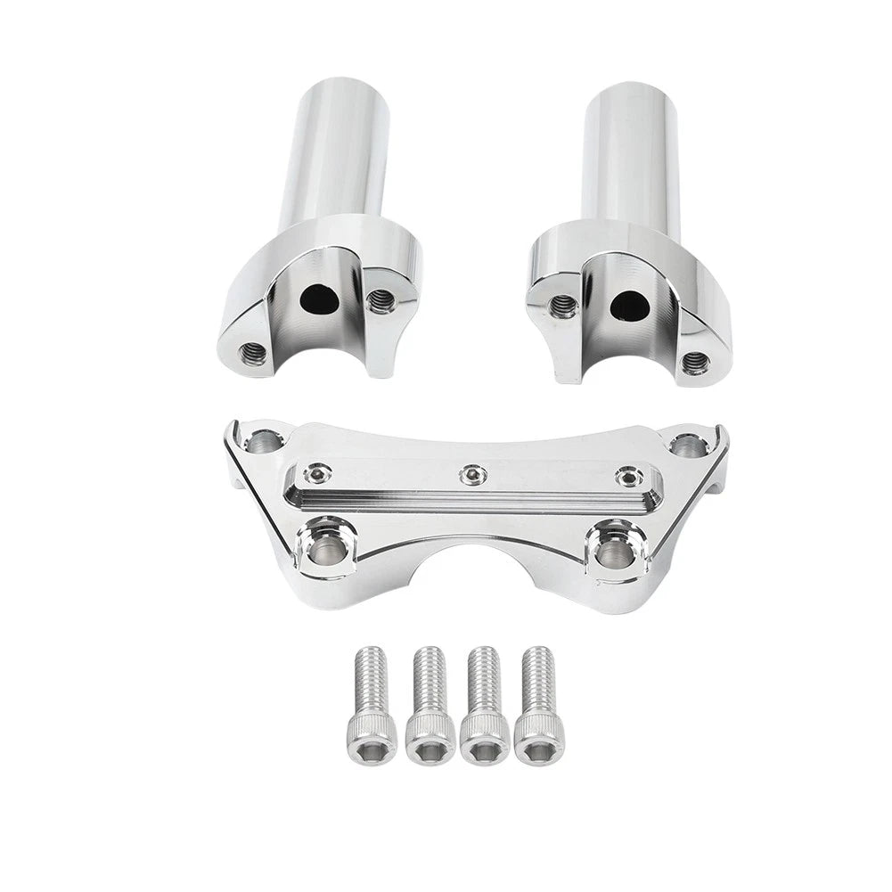 4" Handlebar Risers Top Clamp Chrome for Harley Dyna Softail FLTR FLHR