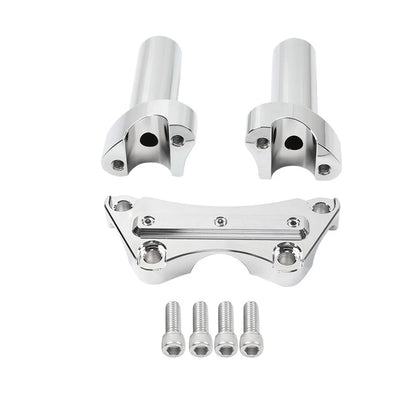 4" Handlebar Risers Top Clamp Chrome for Harley Dyna Softail FLTR FLHR