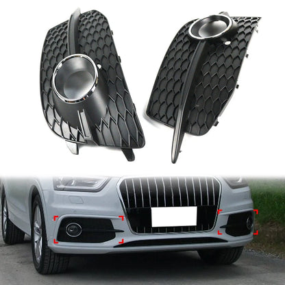 Front Grills Bumper Fog Light Covers for Audi Q3 (2012–2014)