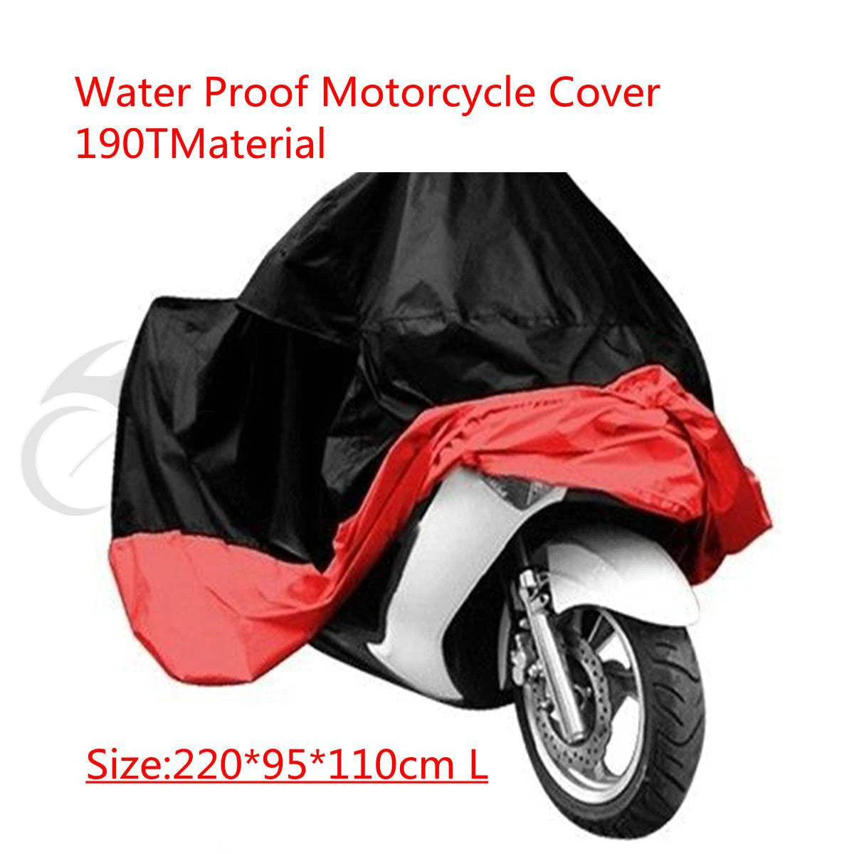 Motorcycle Storage Cover Protector for L (220x95x110cm) Black Red