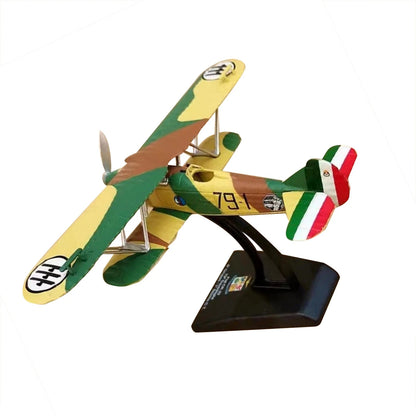 FIAT CR.32 Freccia Biplane Model 1:72 Scale Diecast WWII Gift with Stand