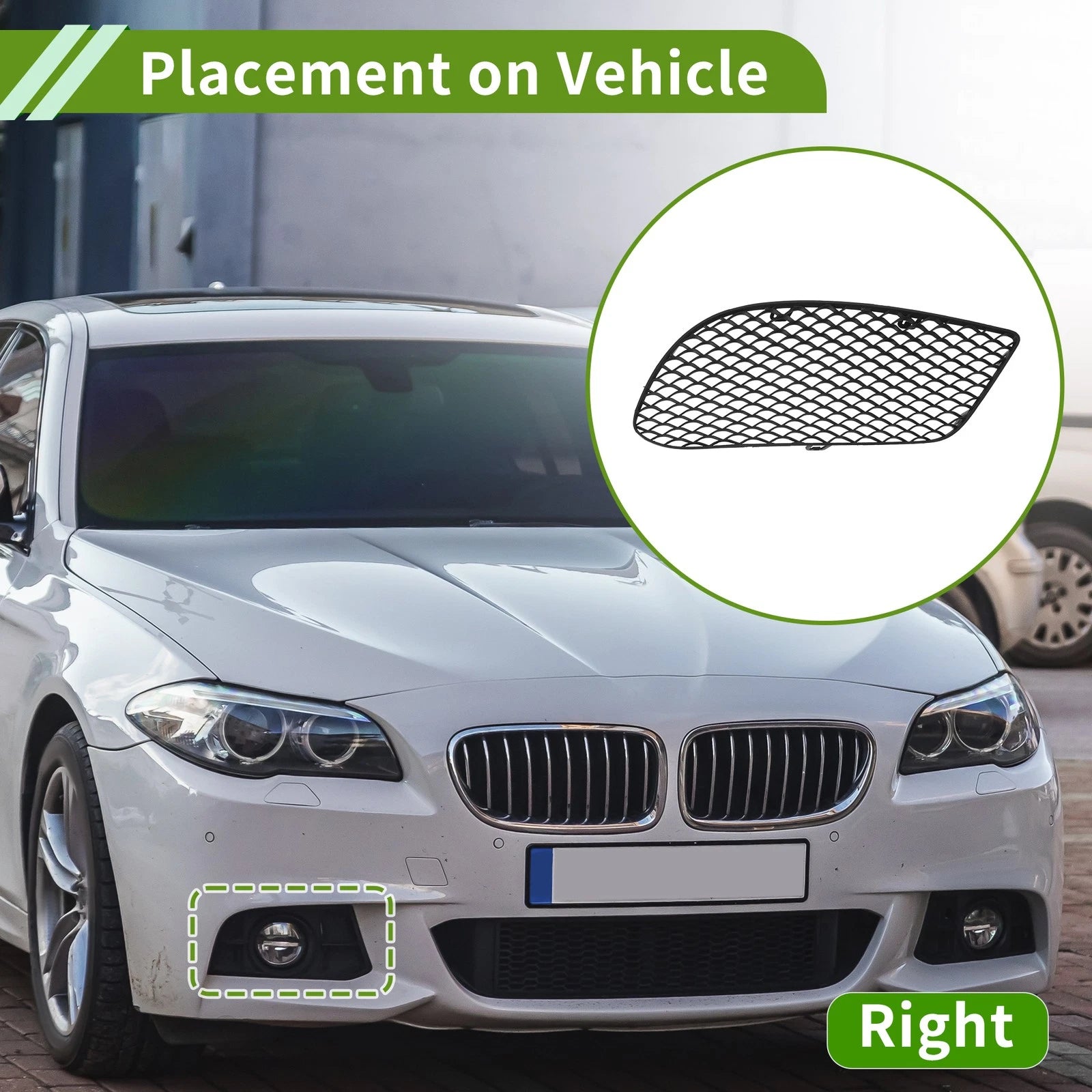 Front Right Fog Light Grill Replacement for Mercedes Benz E350 (2014–2017)