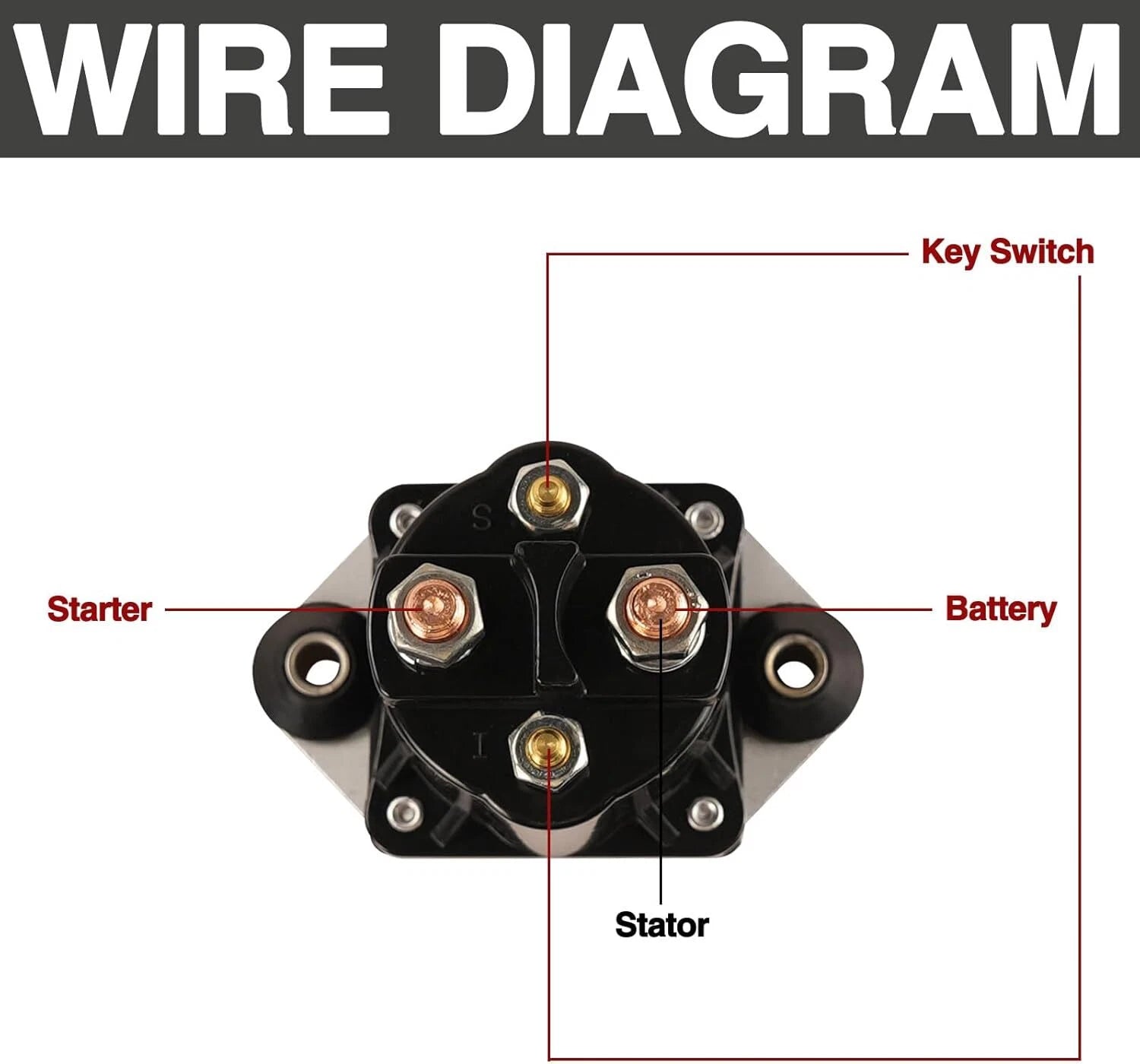Starter Solenoid Relay for Mercury Outboard 65-250 HP (1989–1999) 89-817109A1 89-817109A2