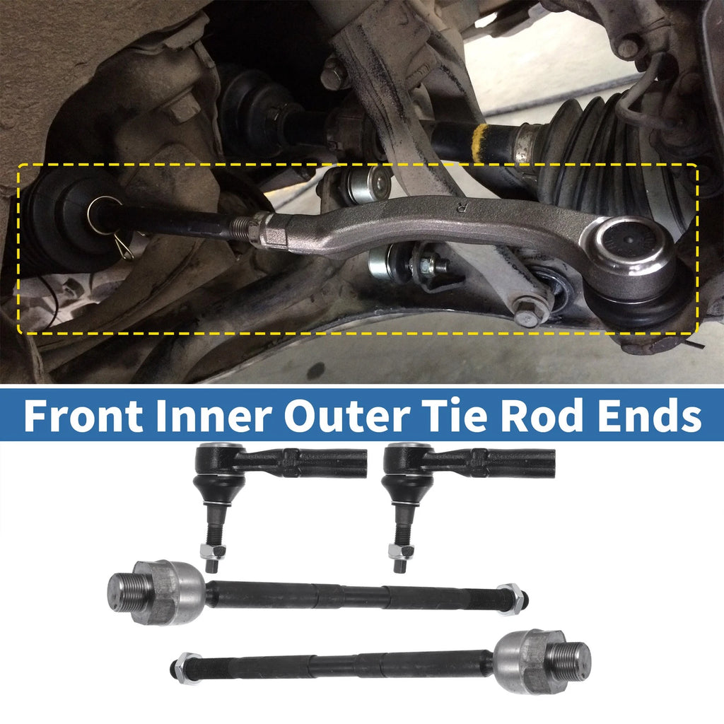 2pcs Front Outer Tie Rod End Links Kit for Dodge Ram 1500 (2006-2008) RWD