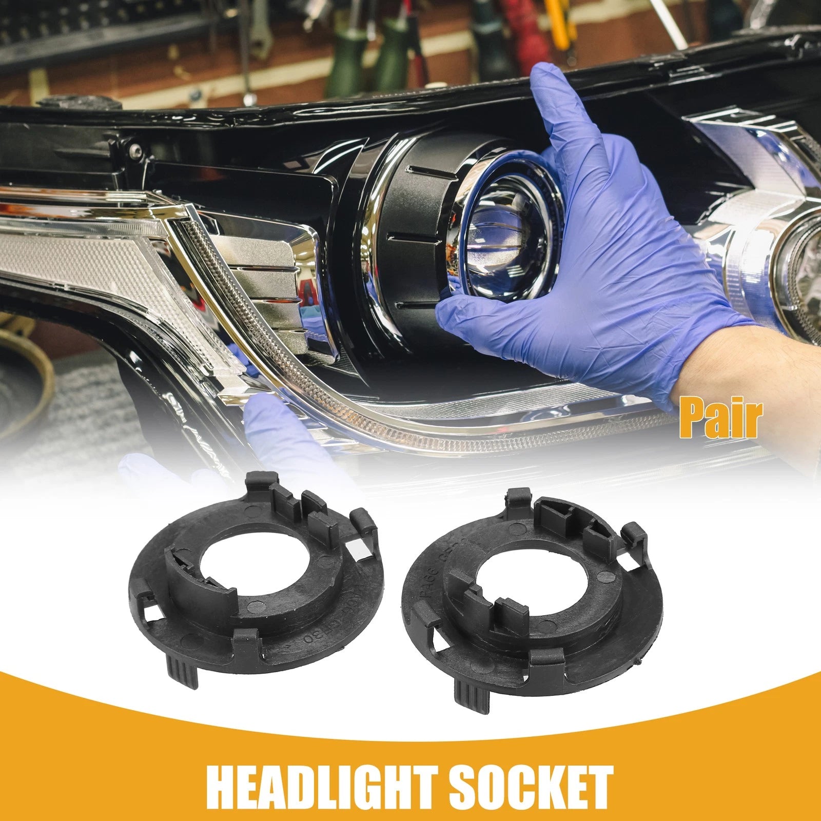 LED Headlight Holder Socket Pair for Hyundai (2000–2024)