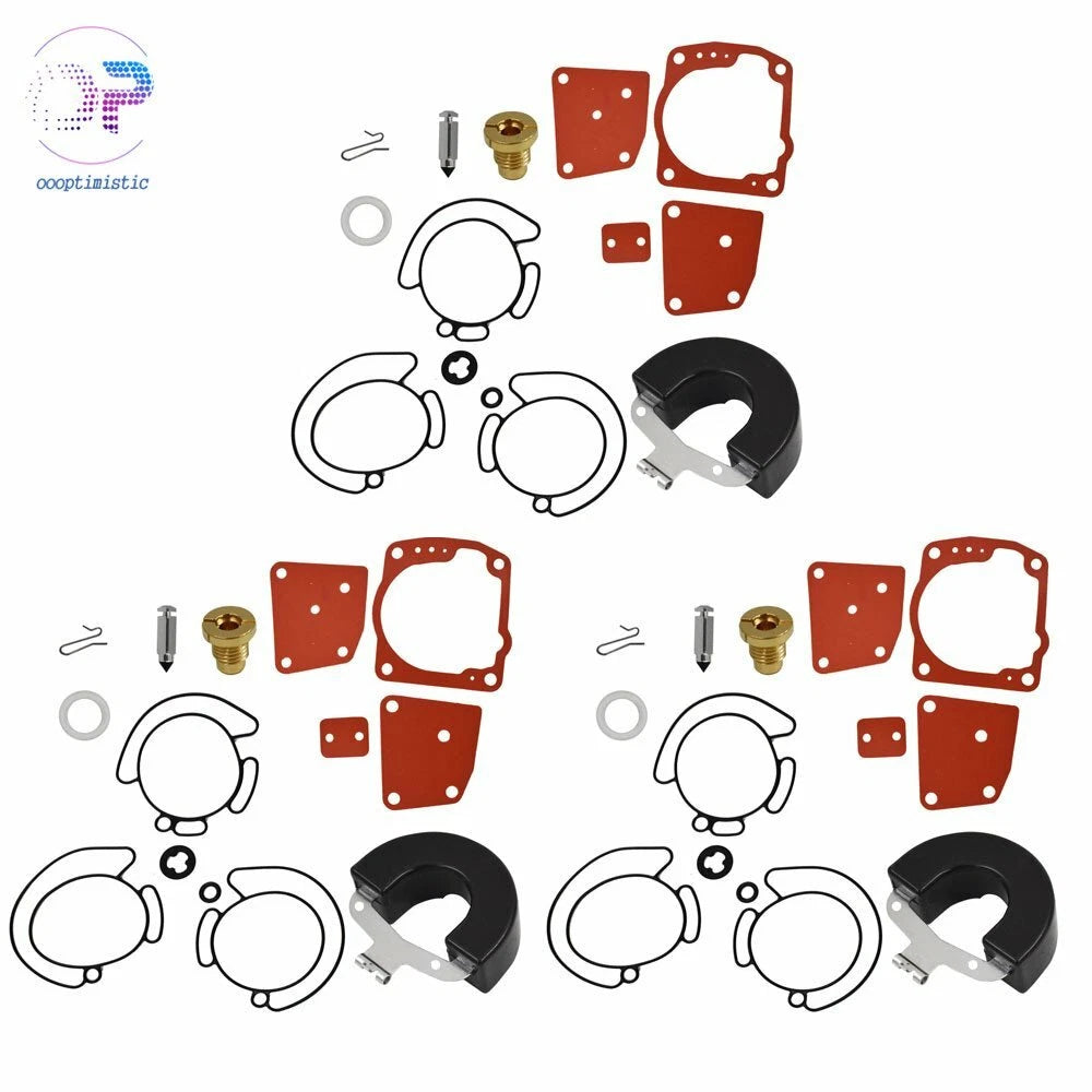 Triple Carburetor Rebuild Kit for Johnson Evinrude V6 60 Degree (105 150 175)