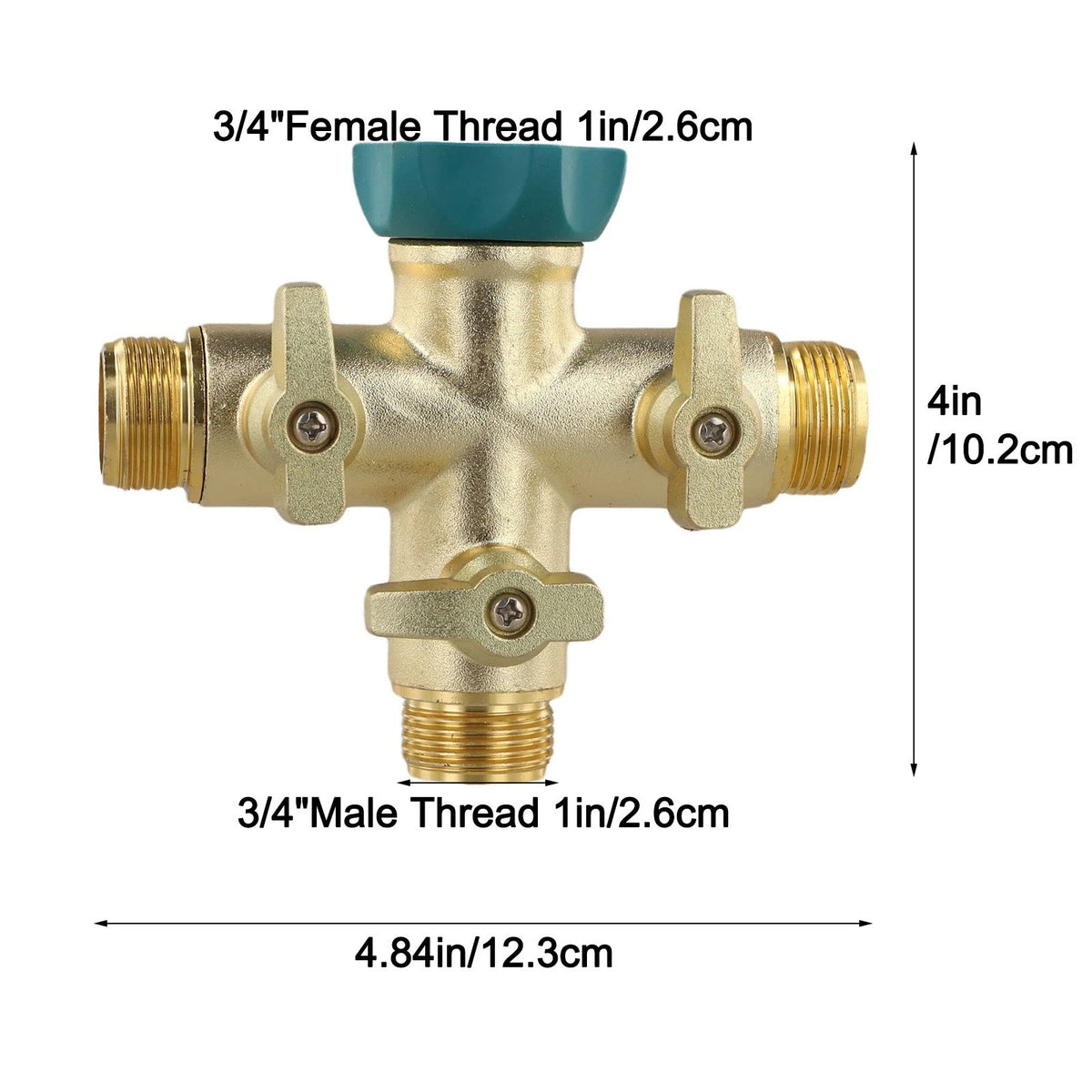 3-Way Brass Hose Connector for Drip Irrigation