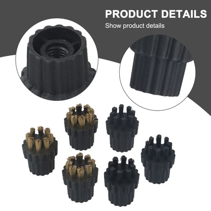 6X Brass Nylon Brush-Head Replacement Parts for Steam Mop
