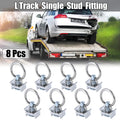 L Track Tie Down Anchor with Round Ring Single Stud for Trailer Trucks 8pc (—)