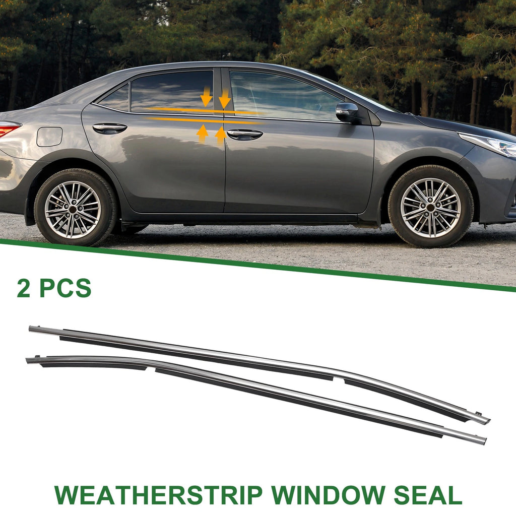 2pcs Rear Left Right Weatherstrip Window Seal Replacement for Toyota Corolla (2014–2018)