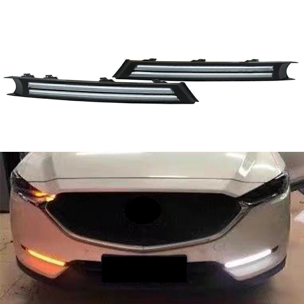 2X Front LED Daytime Running Lights DRL for Mazda CX-5 (2017–2020)