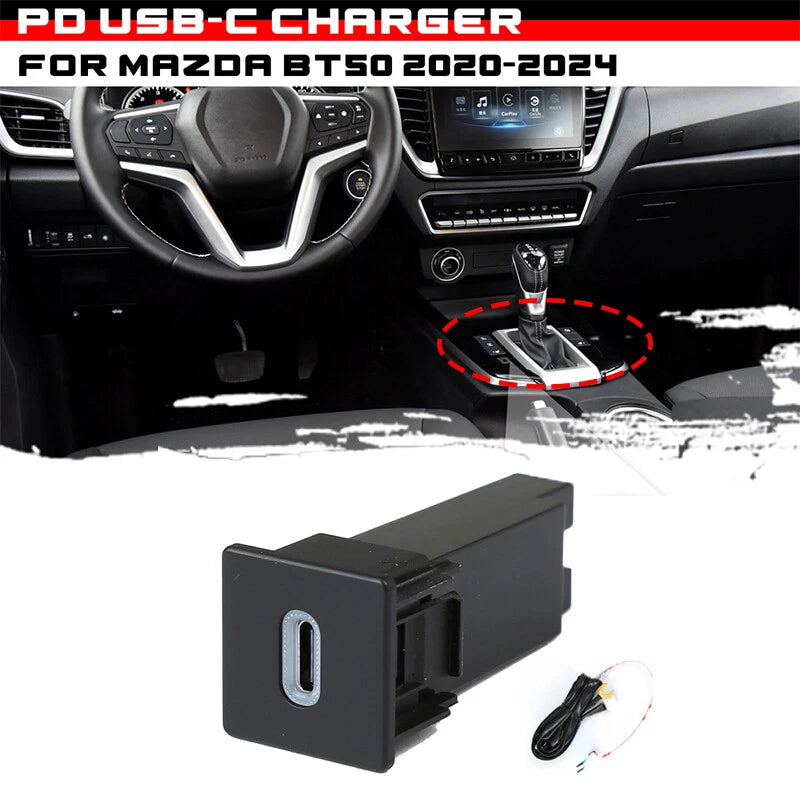 Set of 2 USB-C PD Charger Upgrade Kits for Isuzu Mazda (2020–2023)