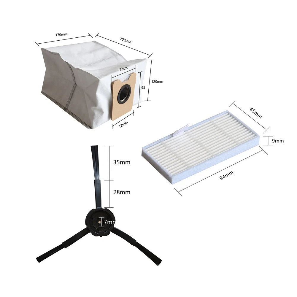 Robot Vacuum Kit Replacement Parts - Leak-proof Dust Bags (3.3L Capacity)