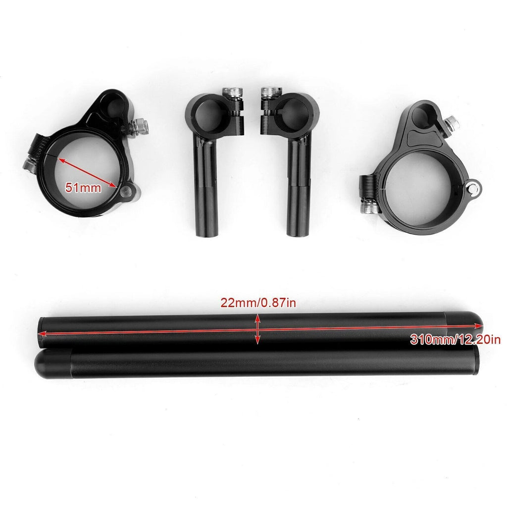 Adjustable CNC Billet Clip Ons Handlebar Kit for Universal Fit (All Years)