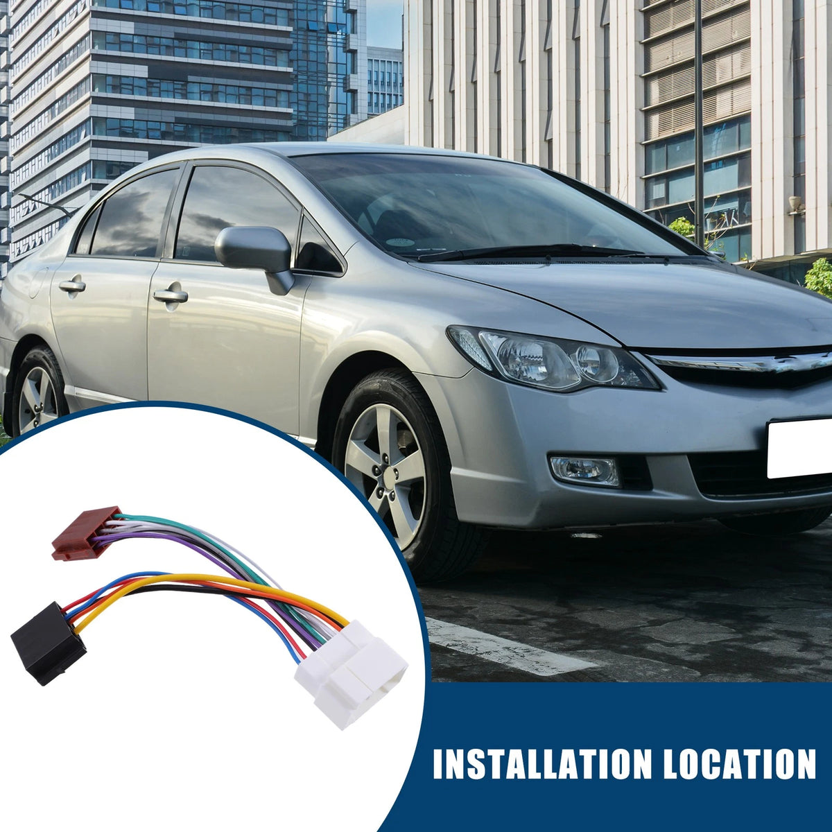ISO Radio Stereo Harness Adapter Kit for Honda Accord Civic CRV (2005–2021)