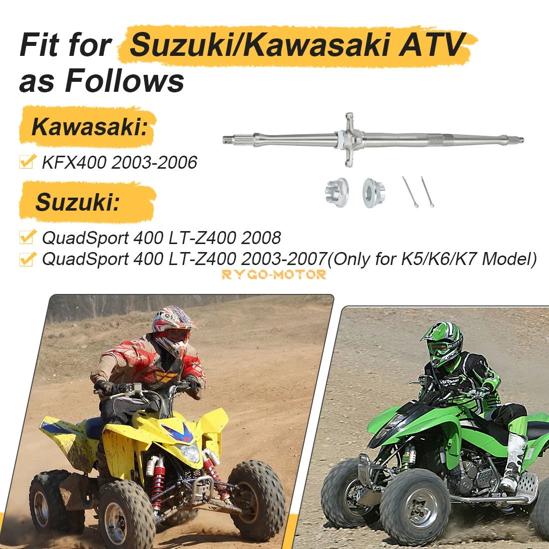 Rear Axle Shaft for Kawasaki KFX400 (2003–2006)