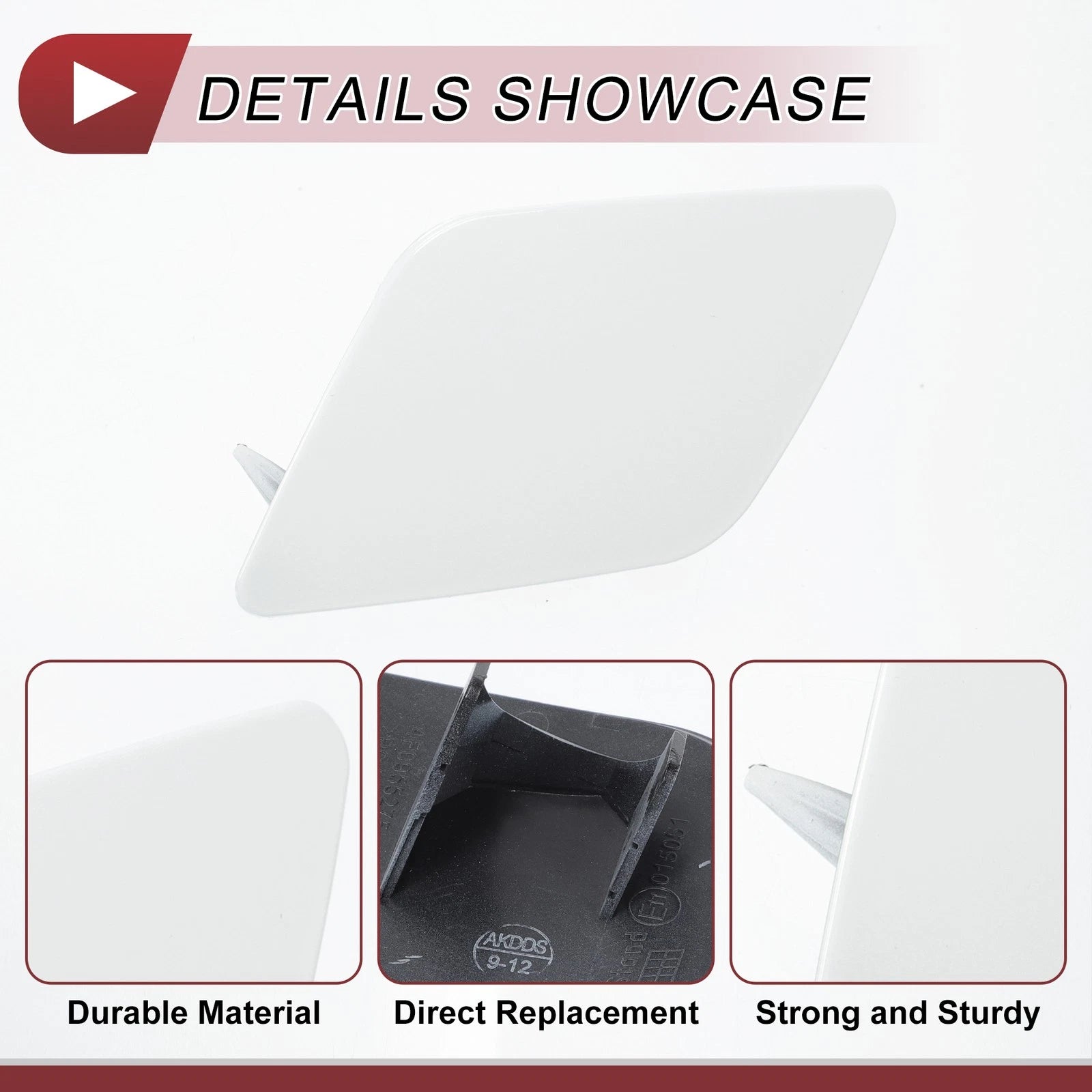 Front Left Washer Nozzle Cover Cap for Audi A6 (2009–2010) 1 Pcs White