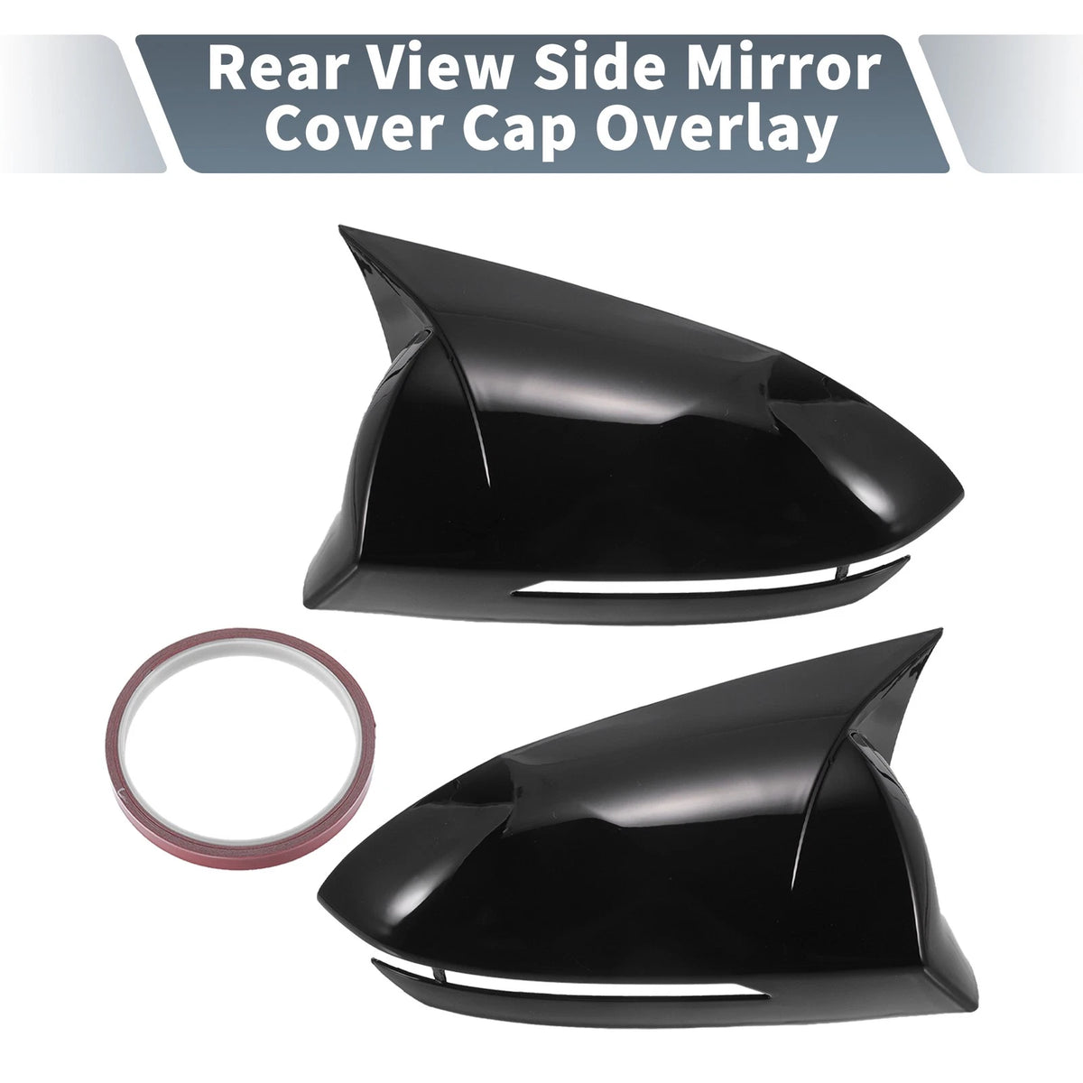 Rearview Mirror Cover Overlay Gloss Black Replacement for Hyundai Tucson (2022–2024)