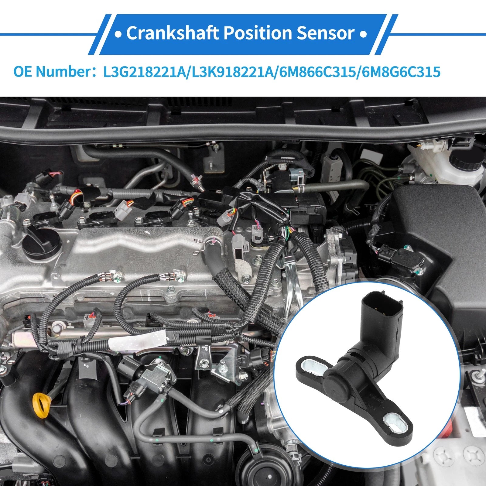 Crankshaft Position Sensor for Mazda 3 2.3L (2007–2013) Replacement 1pc