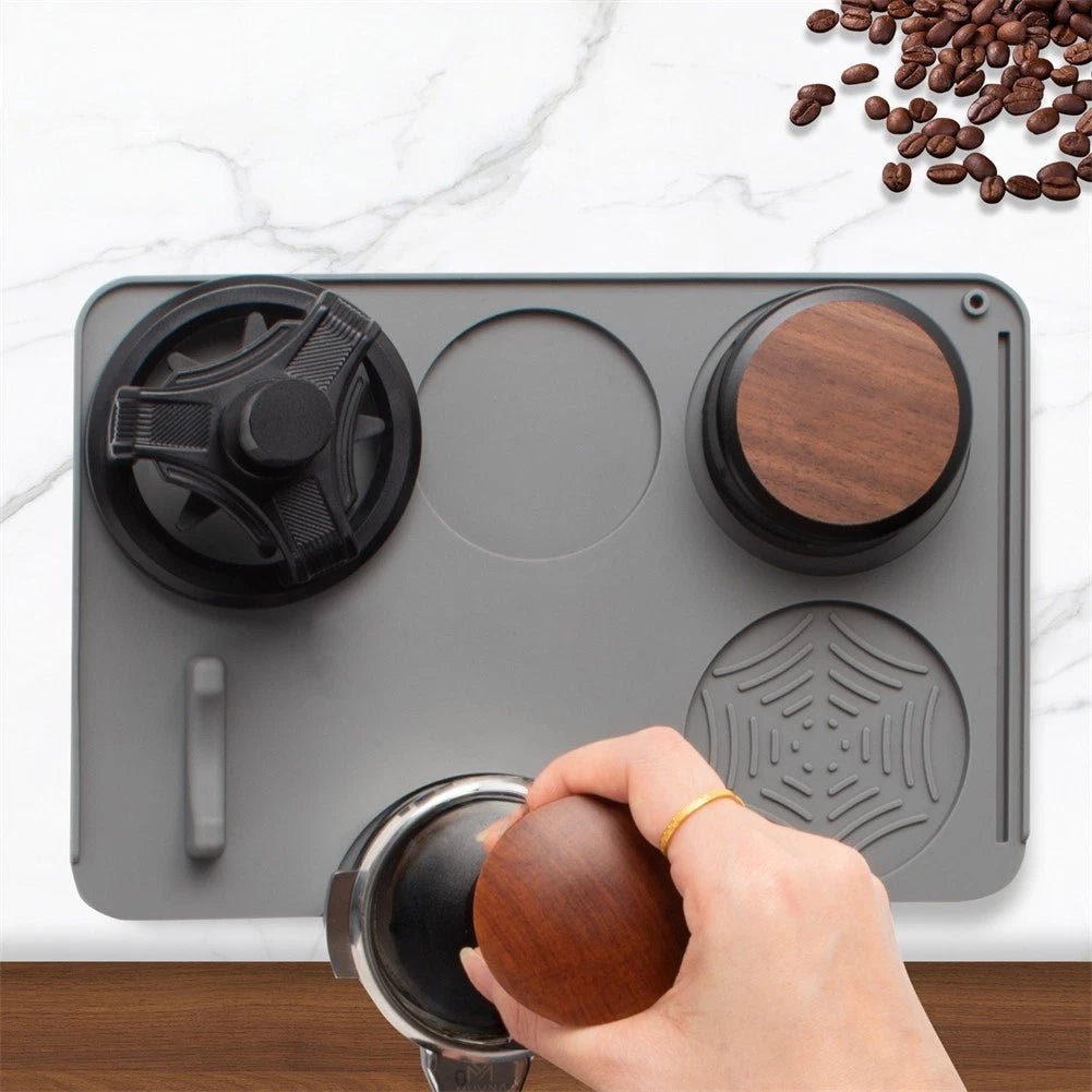 Non Slip Silicone Espresso Tamping Mat with Tamper Holder 94x63cm