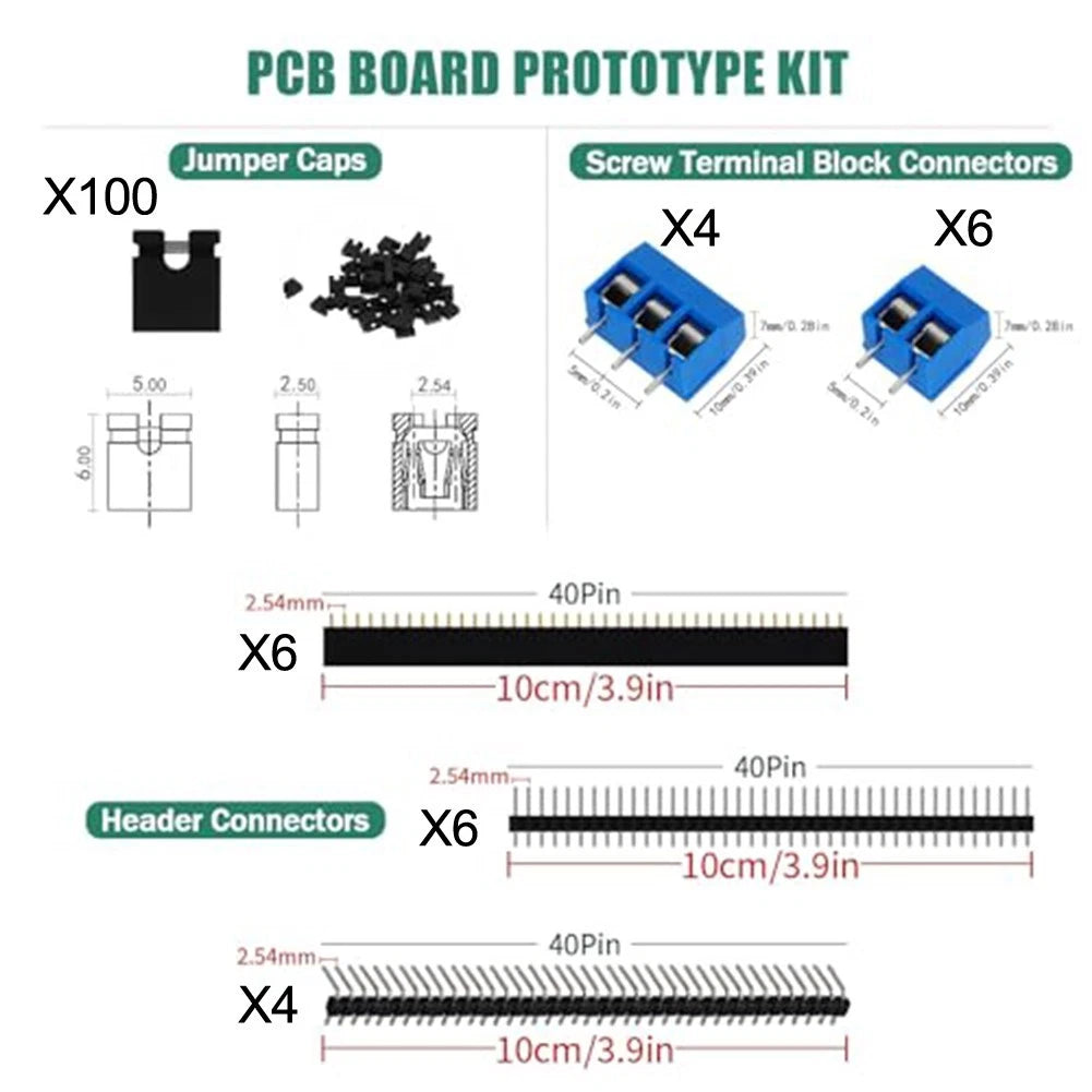 PCB Prototype Board Kit for Electronics Testing (147 Pieces)