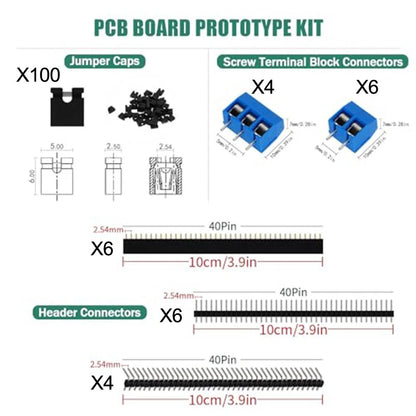PCB Prototype Board Kit for Electronics Testing (147 Pieces)