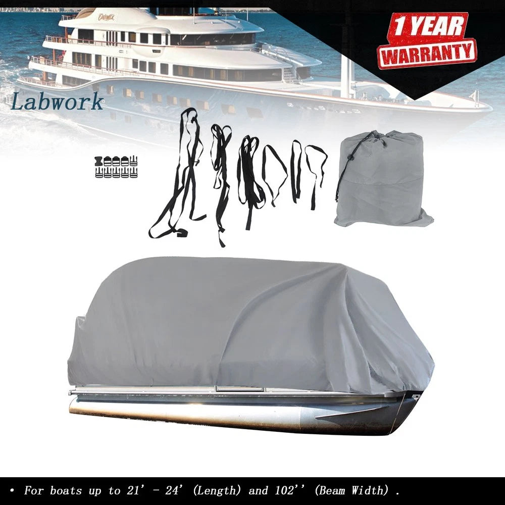 Pontoon Boat Cover for 21-24 Ft (2021–2024) Waterproof Heavy Duty
