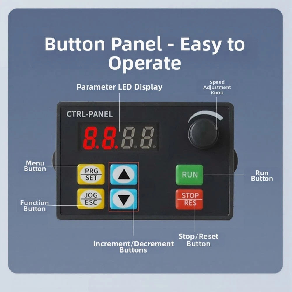 VFD Controller 0.4KW 380V 3-Phase for Workshop Motor Applications