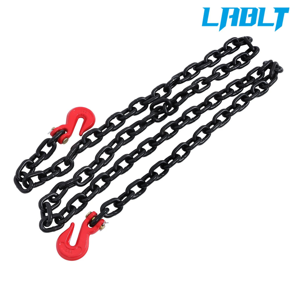 3/8" × 10 Ft G80 Tie Down Tow Chain with Hooks for Universal Use (7100 lbs)