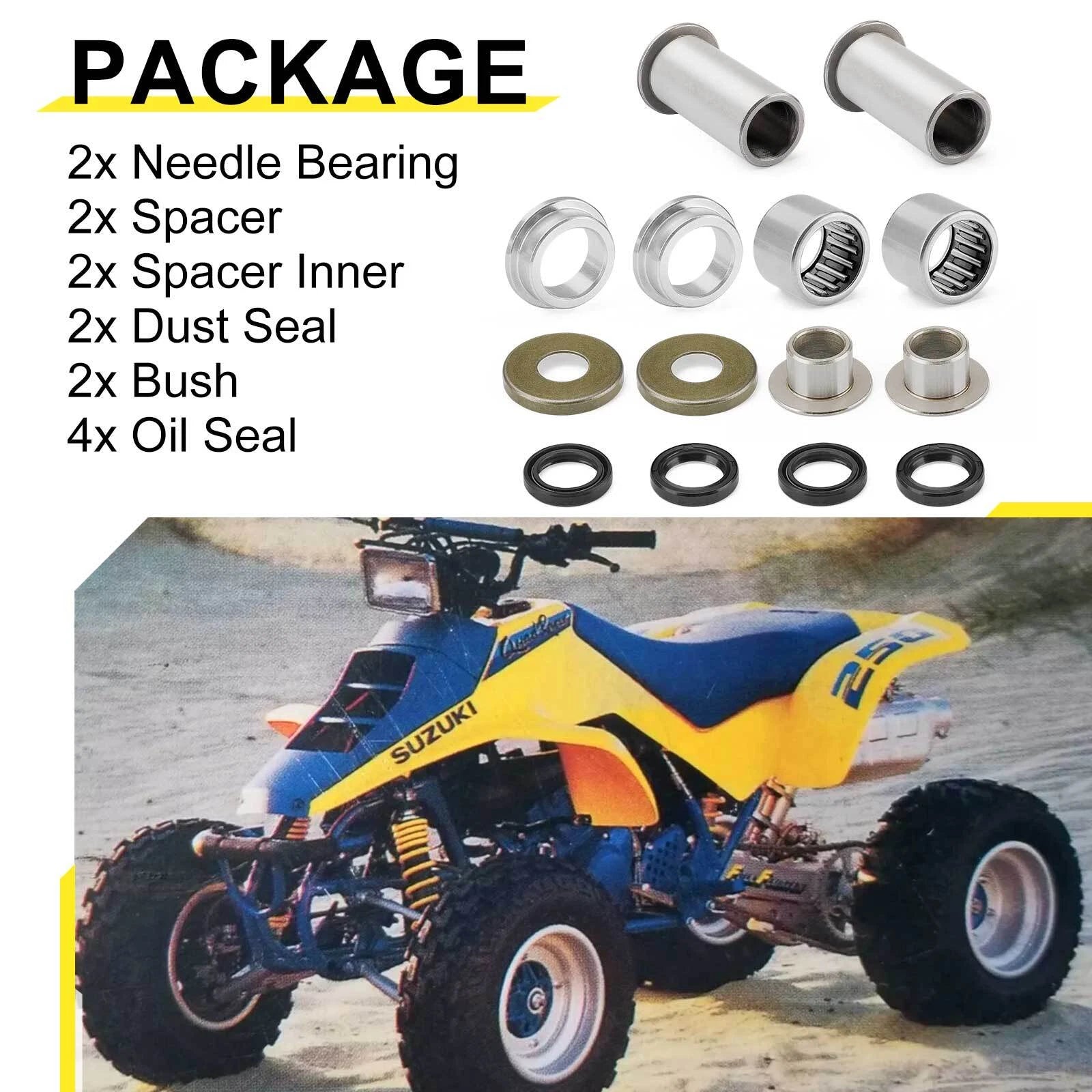 Swing Arm Bearing Seal Rebuild Kit for Suzuki Quadracer 500 LT500R (1987–1990)