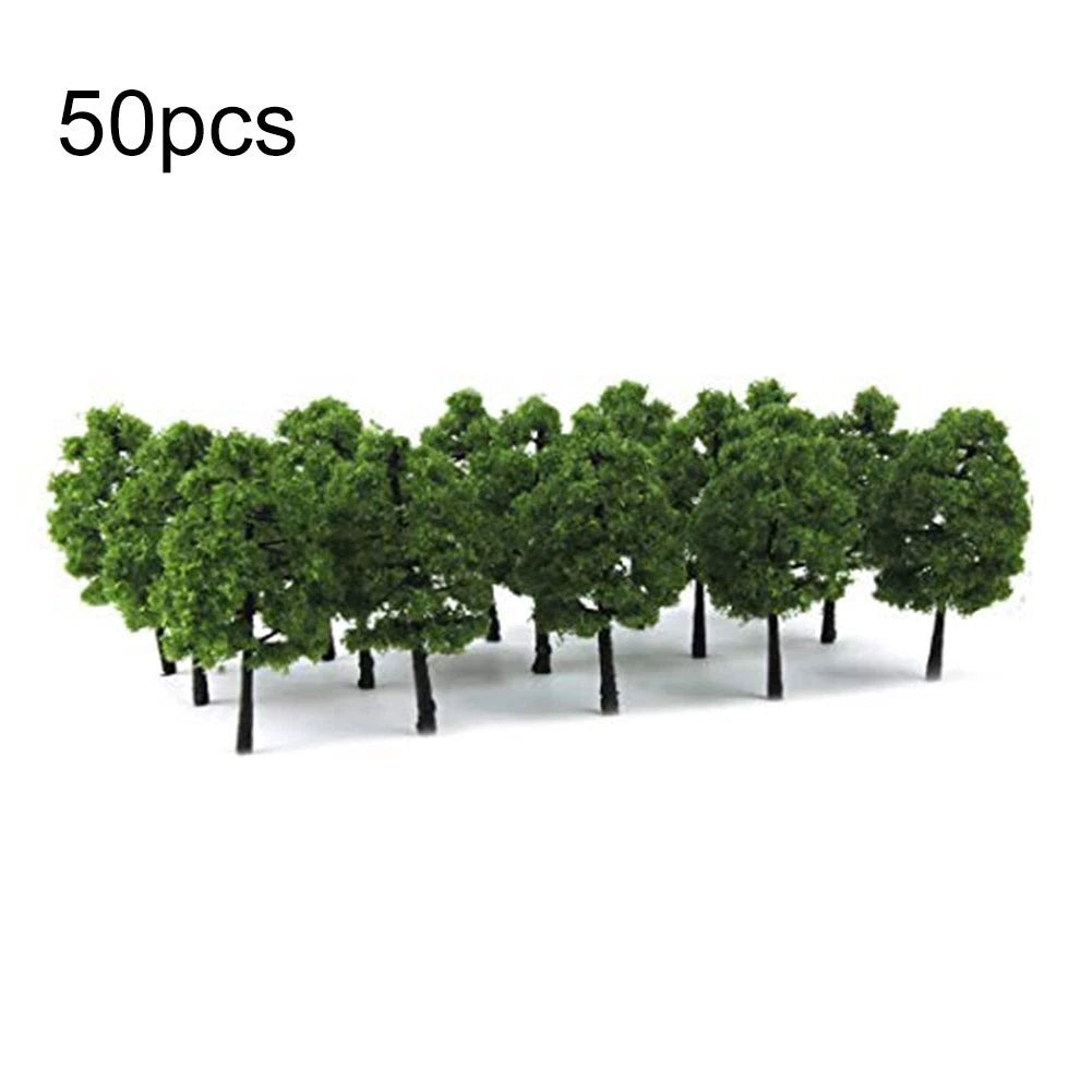 50pcs HO Scale Plastic Trees for DIY Landscape Projects