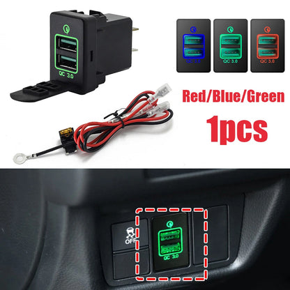 USB QC3.0 Charger for Honda CR-V Civic Accord (2017) - Blue/Green/Red