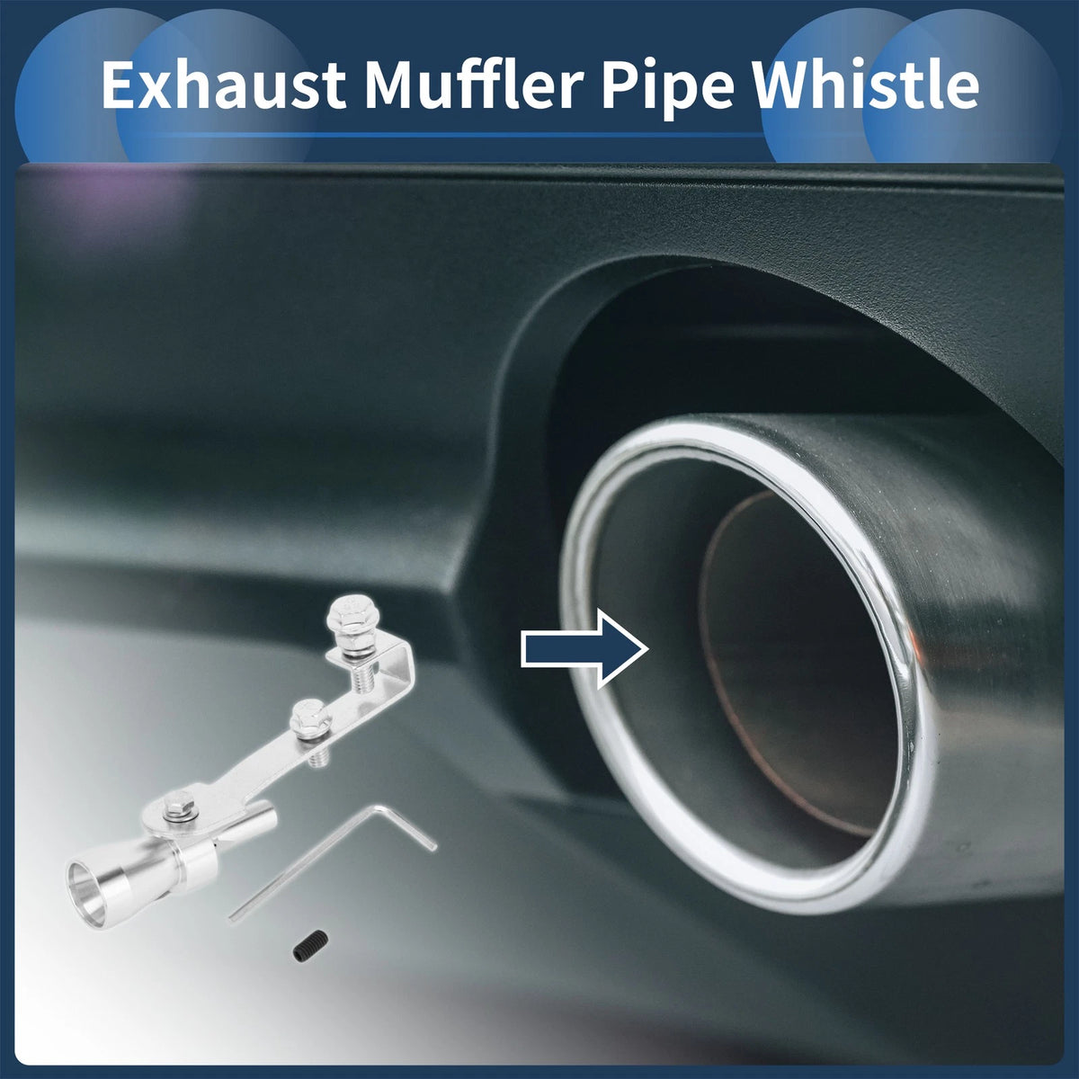 Turbo Sound Exhaust Muffler Pipe Whistle Tailpipe for Universal Vehicles (1 Set)
