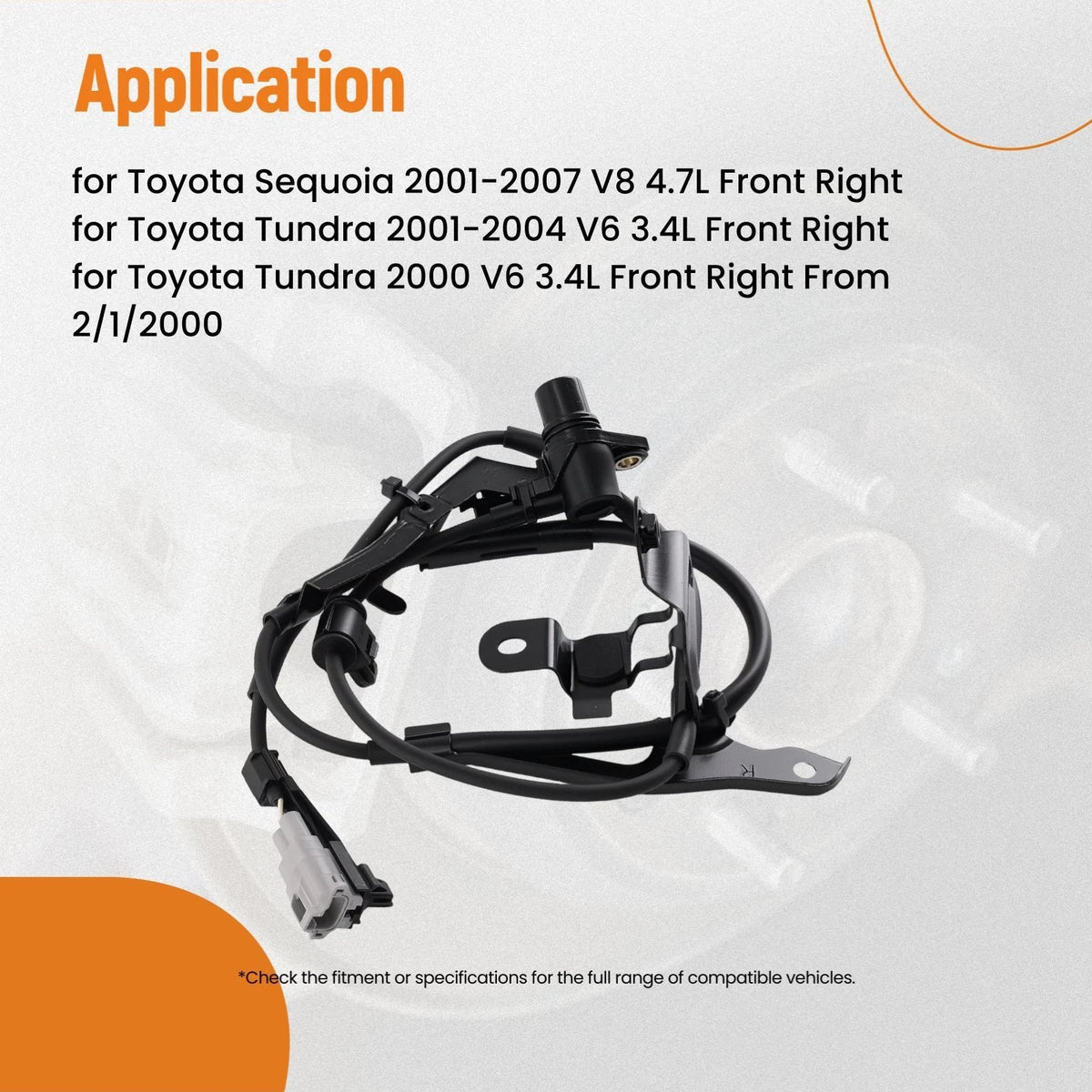 ABS Sensor Front Right for Toyota Tundra (2000–2004) 89542-0C010