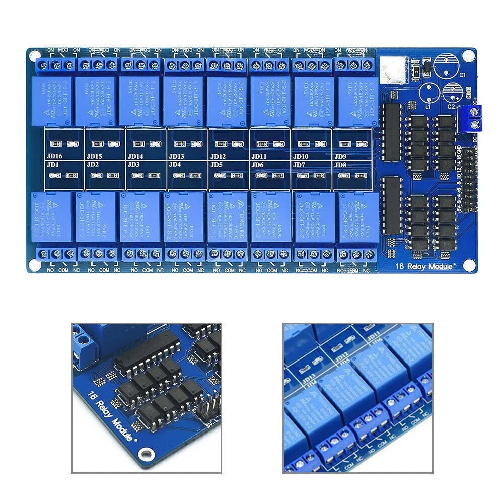 5V Relay Shield Module with Optocoupler for 16-Channel (16-Channel)