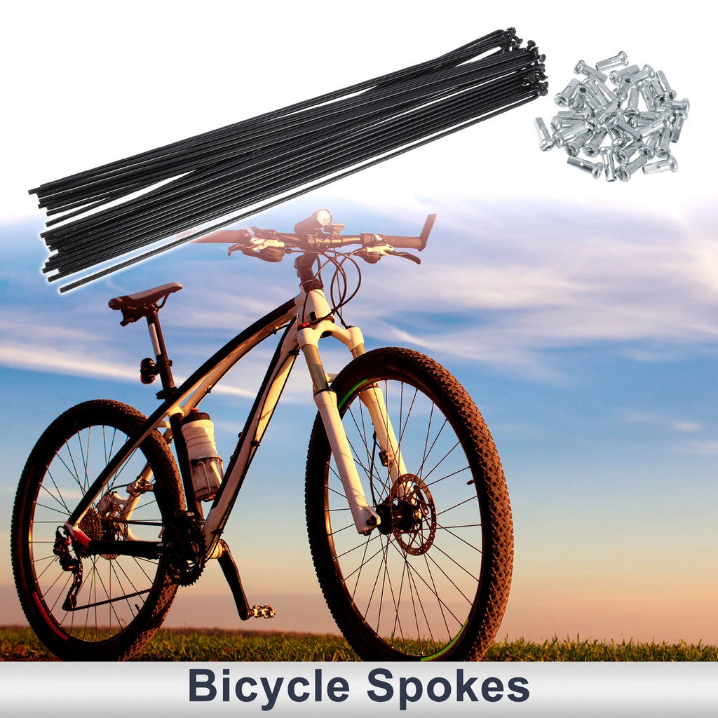 Bicycle Spokes Nipple Set 45 Steel 13G 267mm for Universal Use