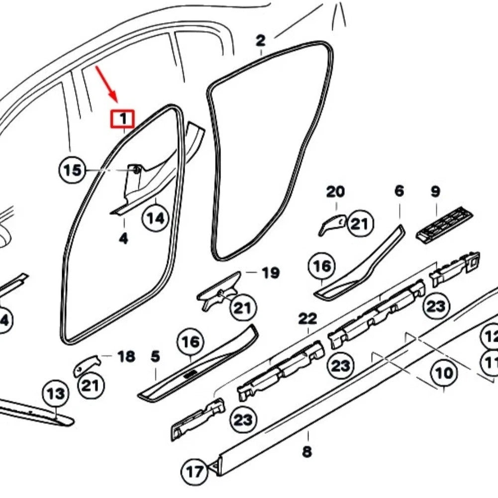 Front Door Seal Weatherstrip for