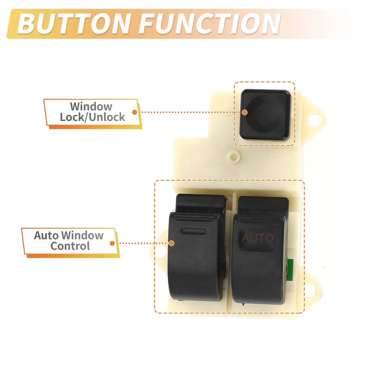 Front Right Driver Side Power Window Switch for Toyota for Hino (2005–2015)