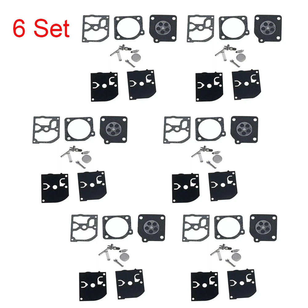 Set of 6 Carburetor Rebuild Kits for Poulan, Weedeater, McCulloch, ZAMA RB-39