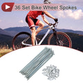 Bicycle Spokes Front Wheel Replacement 141mm Steel Galvanized 36 Pack (fits 12G)