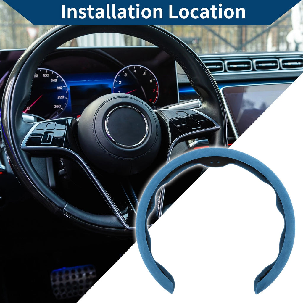 PU Artificial Leather Steering Wheel Cover for Universal Vehicles (14.96")