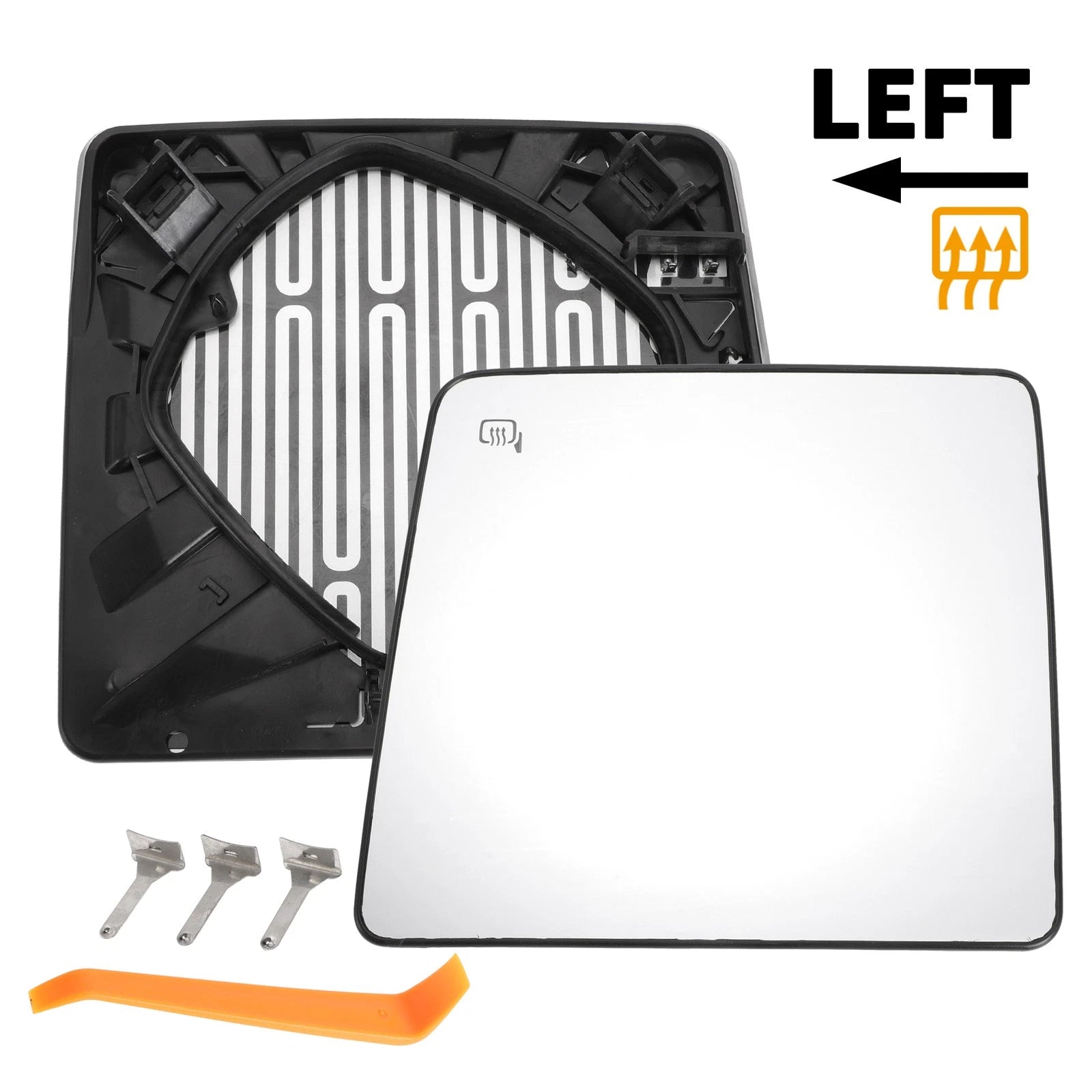 Heated Left Driver Side Tow Mirror Glass Replacement for Ford F250 (2017–2024)