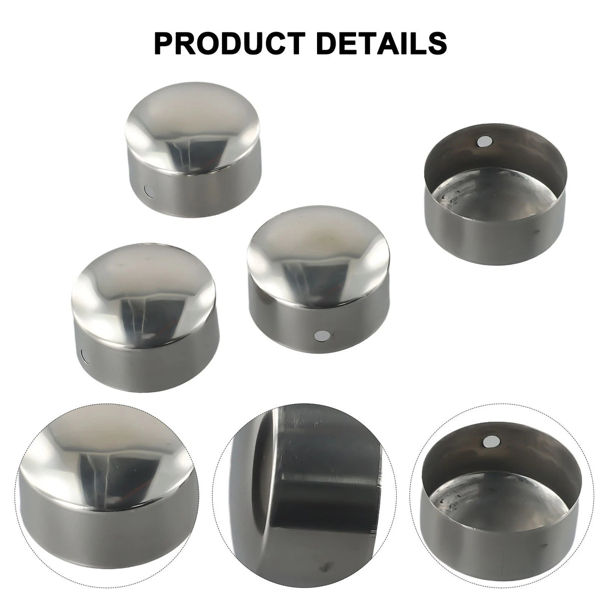 Set of 4 Round End Caps 45mm for Handrail Water Protection