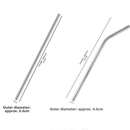 Reusable Titanium Straw for Outdoor Beverage Use (21cm, 0.6cm)