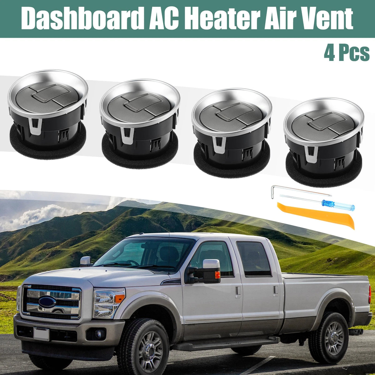 4 Pcs Front Dashboard Air Vent Heater for Ford F-150 (2012–2014)