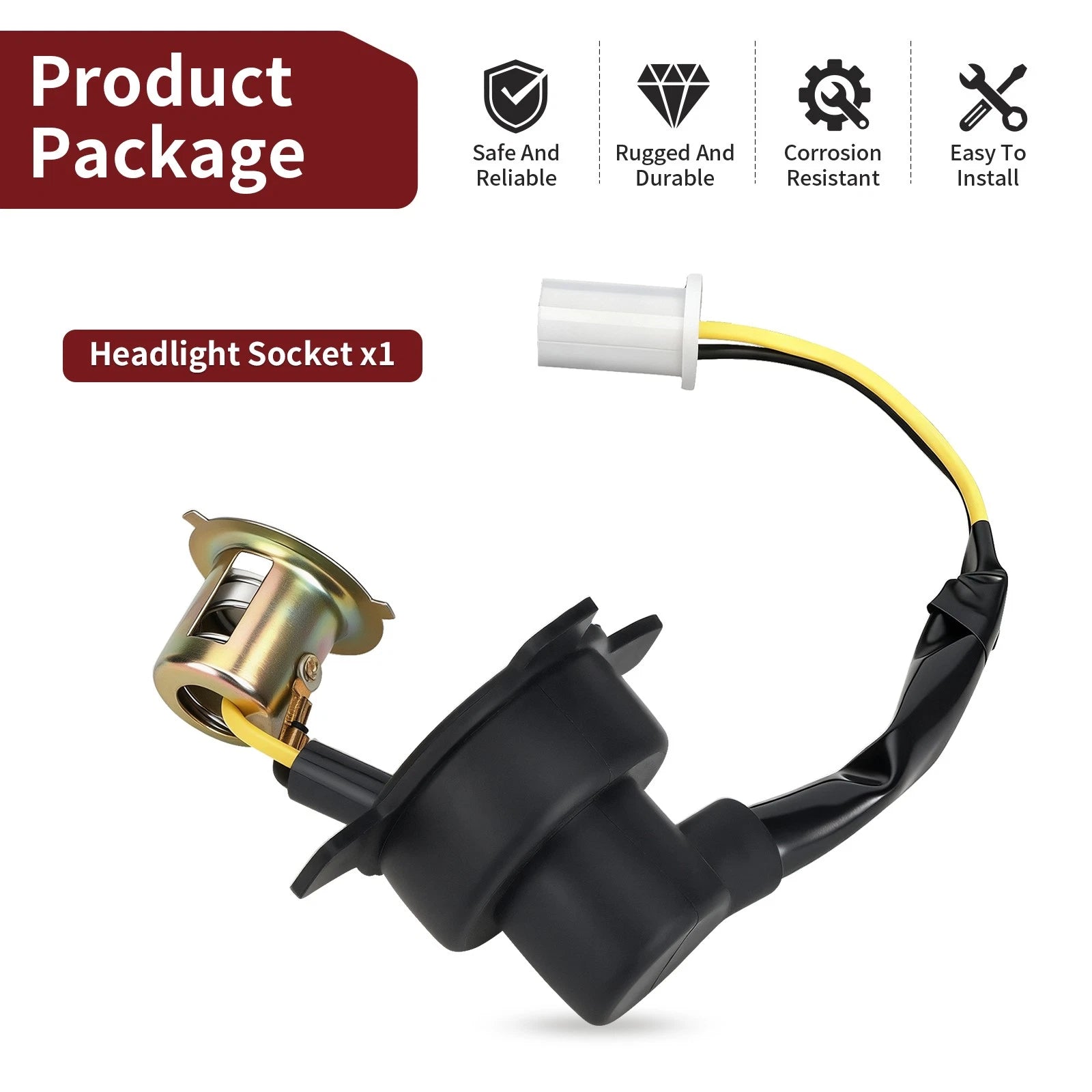 Headlight Socket 0453569 for Polaris RZR 170 (2009) Sportsman Outlaw 90 (2007–2016)
