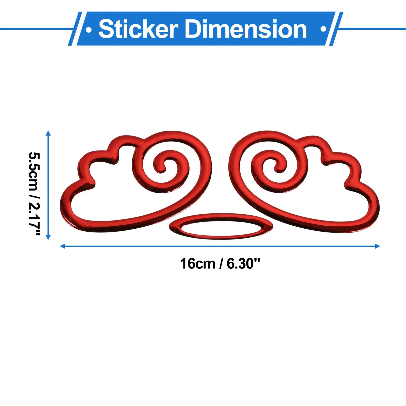 Angel Round Wings Pattern Bumper Sticker Decal for Car (Waterproof)
